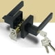 thumbnail image 2 of 3X Cerradura de la Manija de la Puerta Baño Cerradura Esférica de Tres Barras-Negro, 2 of 10