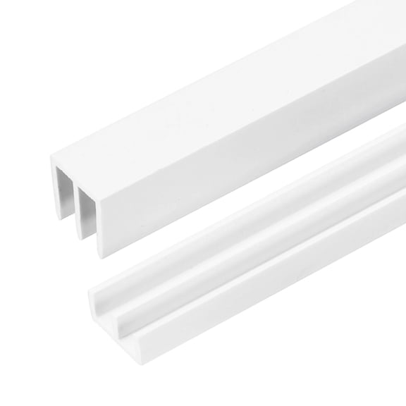 2Set Plastic Sliding Door Track, 1.64Ft Sliding Glass Cabinet Window Track Hardware Set for 1/8" Thick Panels, for Small Bypassing Closet Door, White