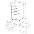 thumbnail image 3 of Monarch Specialties Filing Cabinet 3 Drawer, Dark Taupe On Castors, 3 of 4