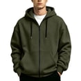 thumbnail image 2 of Jackets for Men Classic Hooded Zip Up Long Sleeve Solid Color Everyday Jacket, 2 of 9