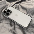 thumbnail image 1 of Luxury Plating Square Frame Clear Phone Case For iPhone 13 12 11 14 Pro Max Mini X XS XR 7 8 Plus SE3 Transparent TPU Soft Cover, 1 of 5