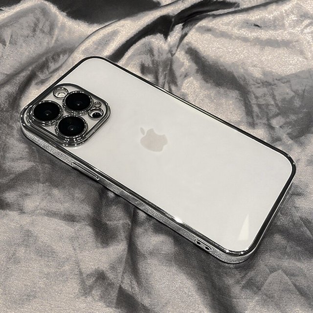 Luxury Plating Square Frame Clear Phone Case For iPhone 13 12 11 14 Pro Max Mini X XS XR 7 8 Plus SE3 Transparent TPU Soft Cover
