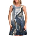 thumbnail image 1 of Balery Mountain White Dragon Vestidos de verano para mujer con estampado: vestido holgado sin mangas, vestido playero informal y cómodo para días calurosos., 1 of 7