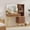 Brown, variant on 41.7" Fluted Rotating Makeup Vanity Table with Glass Top, 4 Drawers, LED Mirror with 3 Light Modes & USB Charging Station, Makeup Desk for Bedroom (Natural