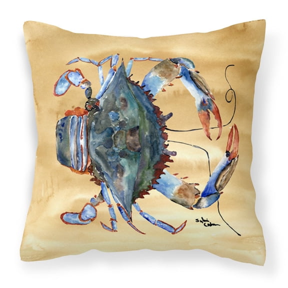 Carolines Treasures 8156PW1414 Crab Fabric Decorative Pillow, 14Hx14W, multicolor