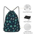 thumbnail image 5 of XMXT Waterproof Gym Bag, Green Christmas Stars Leaves Drawstring Backpack for Men, s, 5 of 8