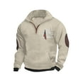thumbnail image 1 of DPTALR Homme Casual Patchwork Pull Manches Longues Stand Fermeture Éclair Chemisier, 1 of 4
