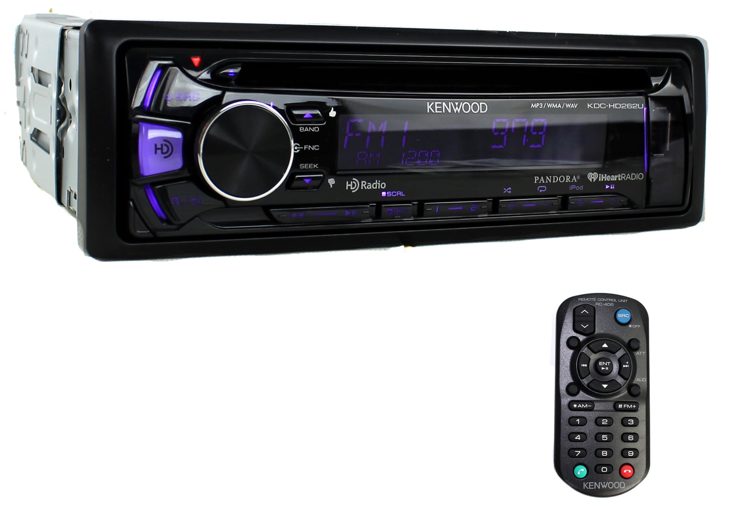 Kenwood KDCHD262U SingleDIN InDash CD Receiver with BuiltIn HD