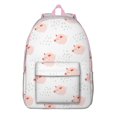 thumbnail image 1 of Floral Pig Backpack – Artistic Cartoon Farm Animal Pattern Bookbag with Cute Watercolor Print for School, 1 of 5
