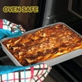 thumbnail image 7 of Walchoice Baking Pan Set of 3, Stainless Steel Cake Pans Rectangle Bakeware Set, Metal Lasagna Pans Includes 12.3/10.4/9.3 inch, 7 of 7