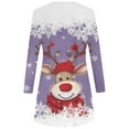 thumbnail image 6 of Christmas Dresses for Womens Holiday Dresses Christmas Womens Long Sleeve Crew Neck Deer Printed Soft Dress Fashion Party Swing Dress, 6 of 6