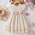 thumbnail image 2 of mgoYE Flower Girl's Tulle Dress Tutu Party Birthday Wedding Formal Fancy Flower Princess Dresses Size 3-4 Years White, 2 of 5