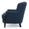 thumbnail image 4 of Noble House Tanner Tufted Fabric Club Accent Chair, Dark Blue, 4 of 14