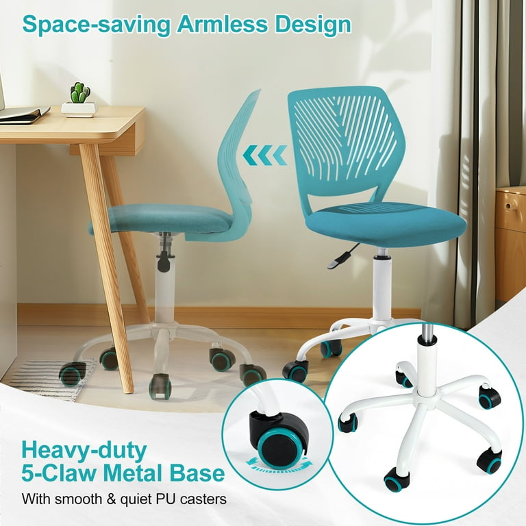 Homy Casa Adjustable Teen Desk Chair with Wheels, Swivel