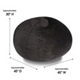 thumbnail image 3 of 4FT Velvet Bean Bag Chair for Kids and Adults, Plush Floor Chair with Washable Cover, Comfy Lounge Chair for Bedroom Living Room, Brown, 3 of 8