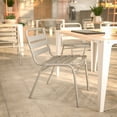thumbnail image 4 of Flash Furniture Lila Commercial Silver Metal Indoor-Outdoor Restaurant Stack Chair with Metal Triple Slat Back, 4 of 12