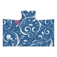 thumbnail image 3 of HATIART Hooded Blanket Floral Scroll Pilling Polar Fleece Wearable Blanket Throw Blanket 56x80 Inches, 3 of 3