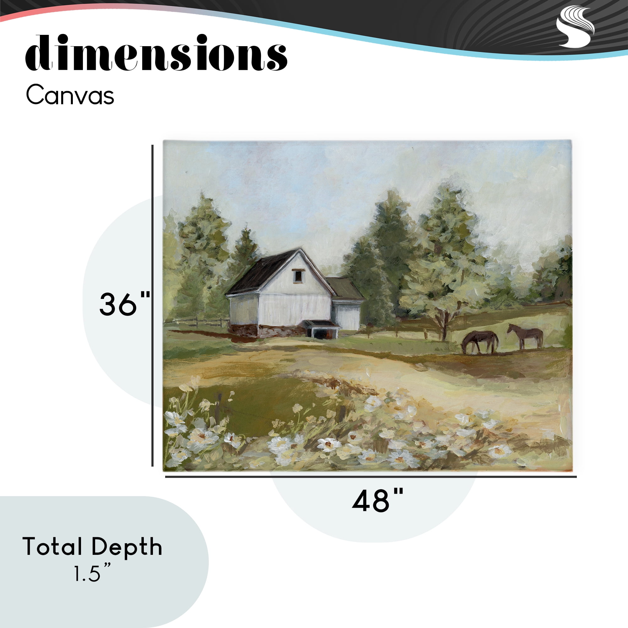 Stupell Industries Barn Field Landscape Canvas Wall Art, design by Susan Winget