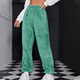 thumbnail image 2 of Luxalzxs Pajama Pants Women Winter Cozy Lounge Pants Warm Soft Fuzzy Fleece Pajama Bottoms Sleepwear Casual Solid Color Plush Elastic Waist Cinch Home Trousers, 2 of 5