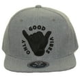 thumbnail image 2 of Top Level Men's Only Good Vibes Embroidered Hand Sign Hat Cap Burgundy OS, 2 of 2