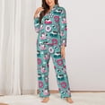 thumbnail image 2 of Honeii Swimming Bulldog print Women's Pajama Sets Long Sleeve Button Down Sleepwear Nightwear Soft Pjs Lounge Sets-XX-Large, 2 of 7