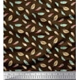 thumbnail image 1 of Soimoi Brown Cotton Duck Fabric Artistic Feather Printed Craft Fabric by the Yard 56 Inch Wide, 1 of 3
