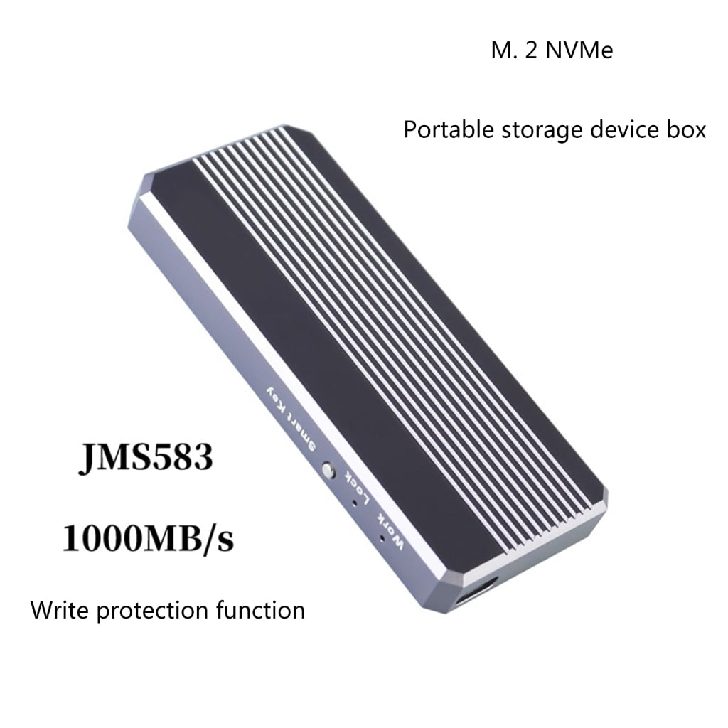 Zeiwohndc M.2 NVME SSD Enclosure Box USB3.1 NVMe to USB Adapter 10Gbps JMS583 Chip