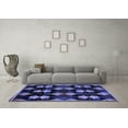 thumbnail image 3 of Ahgly Company Machine Washable Indoor Rectangle Oriental Blue Modern Area Rugs, 2' x 3', 3 of 4