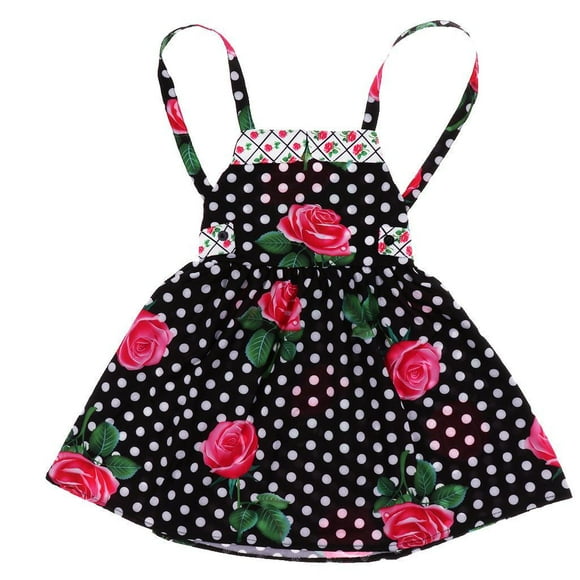 Vestido con volantes para bebé niña, talla 4T, color negro