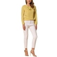 thumbnail image 3 of INSPIRE CHIC Women's Valentine's Day Ruffle Neck Long Sleeve Blouse Shirts XL Lemon Yellow-Dots, 3 of 7