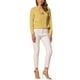 thumbnail image 2 of Blusa de manga larga con cuello ruffle INSPIRE CHIC para mujeres, Día de San Valentín, color amarillo limón con puntos, 2 of 6