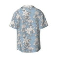 thumbnail image 2 of Xecao offers the Lily Flower for Men's Casual Short-sleeved Shirt, a button-up collared shirt with a pocket, perfect for beach vacations and yacht travel in the X-Large size., 2 of 7