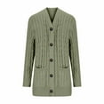 thumbnail image 5 of Turilly Women's Solid Color Knit Cardigans Loose Long Sleeve Button Pocket Sweaters Coat, 5 of 7