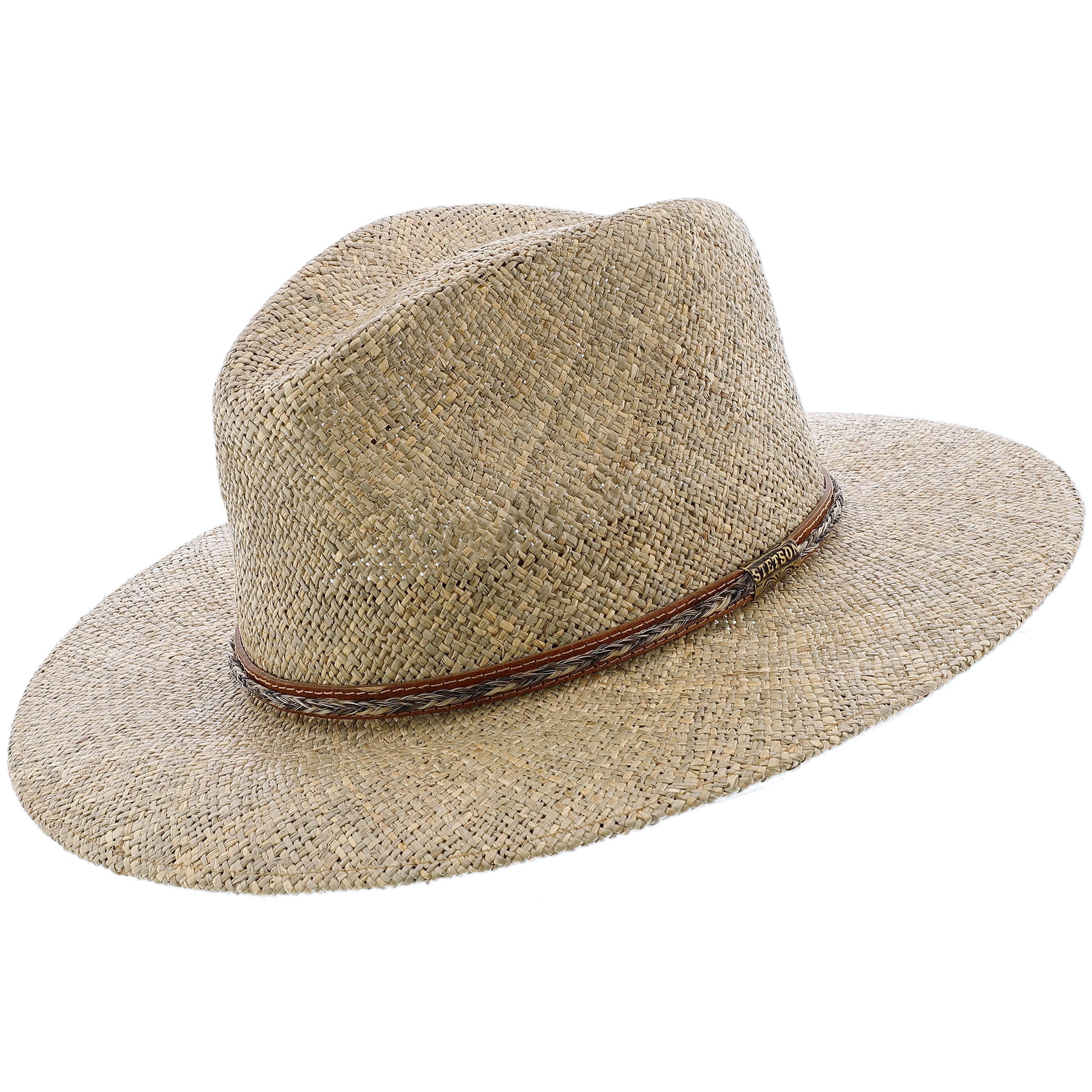 Stetson Shantung Straw Fedora Hat 