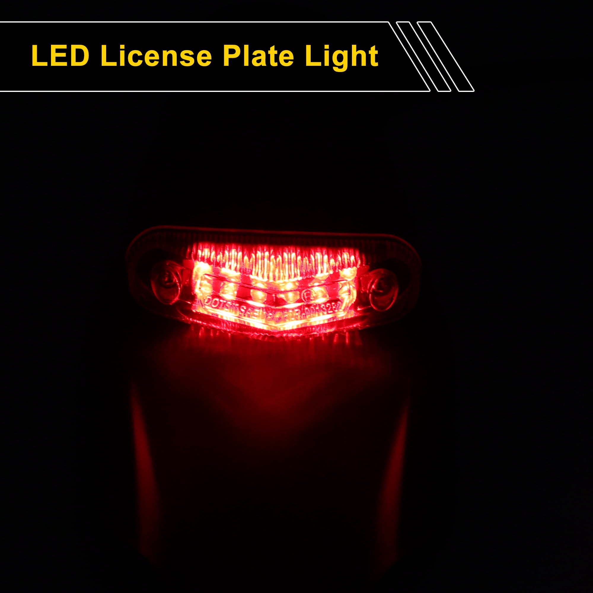 1 Pc License Plate Light 12V LED Tag Lamp for Car Motorcycle Waterproof Yellow License Plate Light License Plate Light