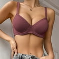 thumbnail image 5 of Huowey Women's Bra Underwire Soft Support Plus Size Lingerie For Women Solid Color Comfortable Breathable Push Up Bras Streetwear, 5 of 9