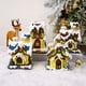 thumbnail image 5 of Casas de pueblo navideñas de invierno, adorno de resina en miniatura con iluminación LED, decoración de mesa de pueblo para fiestas navideñas, 3,54 x 3,15 x 4,72 pulgadas, 5 of 5