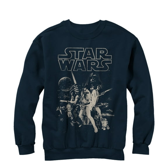 Men's Star Wars Classic Poster Sweatshirt Navy Blue 2X Large