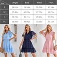 thumbnail image 7 of Womens Short Sleeve V Neck Ruffle Elegant Mini Short Skirt Dresses, 7 of 7