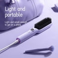thumbnail image 3 of CHELE Hair Straightener Brush, 10s Fast Heating, 5 Temp Settings & Dual Voltage, Ceramic Hot Comb for Women - Purple, 3 of 7