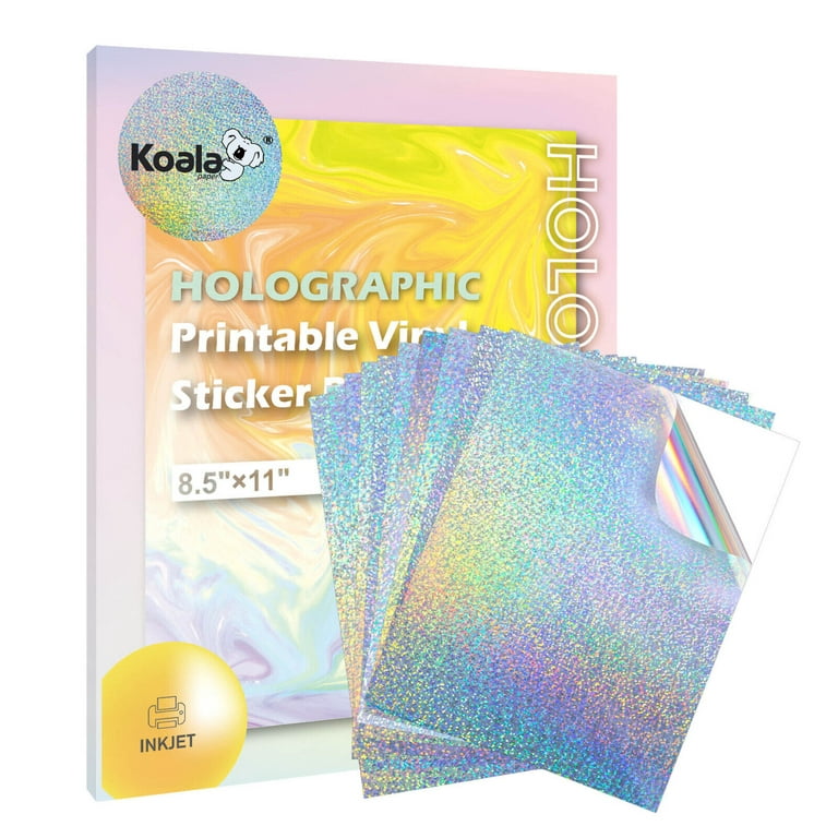  20 Sheets Holographic Sticker Paper 8.5x11 inch