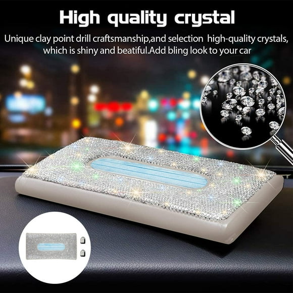 Visor Mask Diamond Encrusted For Car, Efillable With Up To (20) 3-ply