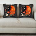 thumbnail image 3 of Set of 2 Decorative Throw Pillow Covers 18x18in - Floral Design with Sunset Circle Symmetrical Pattern for Couch Bed Car, 3 of 8