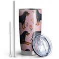thumbnail image 2 of 20 Oz Rottweiler Dogs with Flowers Coffee Tumbler Double Wall Insulated Stainless Steel Water Bottle | Metal Reusable Thermoses Flask with Cup Cap | Leak & Sweat Proof with Anti-Dust Lid, 2 of 7