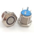 thumbnail image 2 of Interruptor con LED Luz Empujar de Botón Switch Adaptador Automático Electrico Rojo SM SunniMix Interruptor de pulsador, 2 of 6