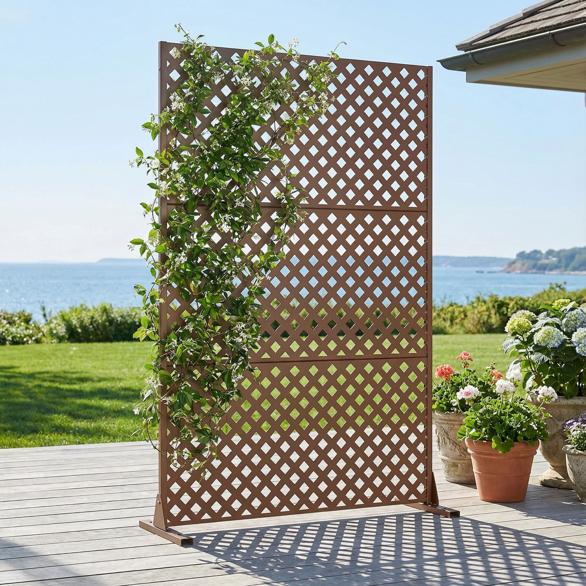 MAYEERTY 3 Panels Outdoor Privacy Screen, Metal Decorative Privacy Fence, Privacy Panel for Patio, Balcony, Backyard, Garden
