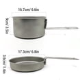 thumbnail image 2 of Graflsoa Compact Titanium Cookware Set: 1600ml Pot & 750ml Pan with Foldable Handles for Camping & Hiking Adventures, 2 of 6
