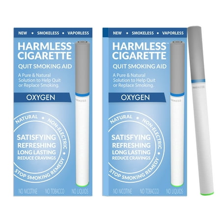 Harmless Cigarette,Oxygen,Nicorette Alternative & Quit Smoking Aid,2pk