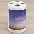 thumbnail image 1 of Navy and Blush Ceramic Toothbrush Holder, Ethereal Sky View with Pinkish Clouds Setting Sun Scenic Tranquil View, Decorative Versatile Countertop for Bathroom, 4.5" X 2.7", Pink Violet Blue, 1 of 4