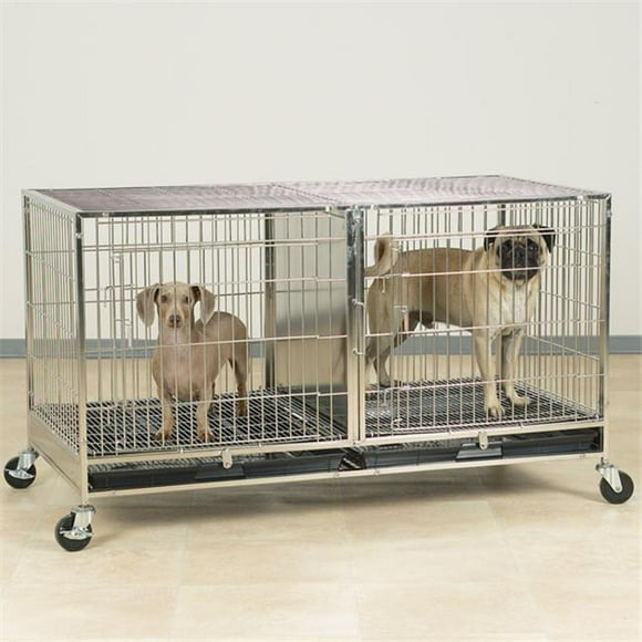 PS Modular Cage with Plastic Tray Stainless Steel S